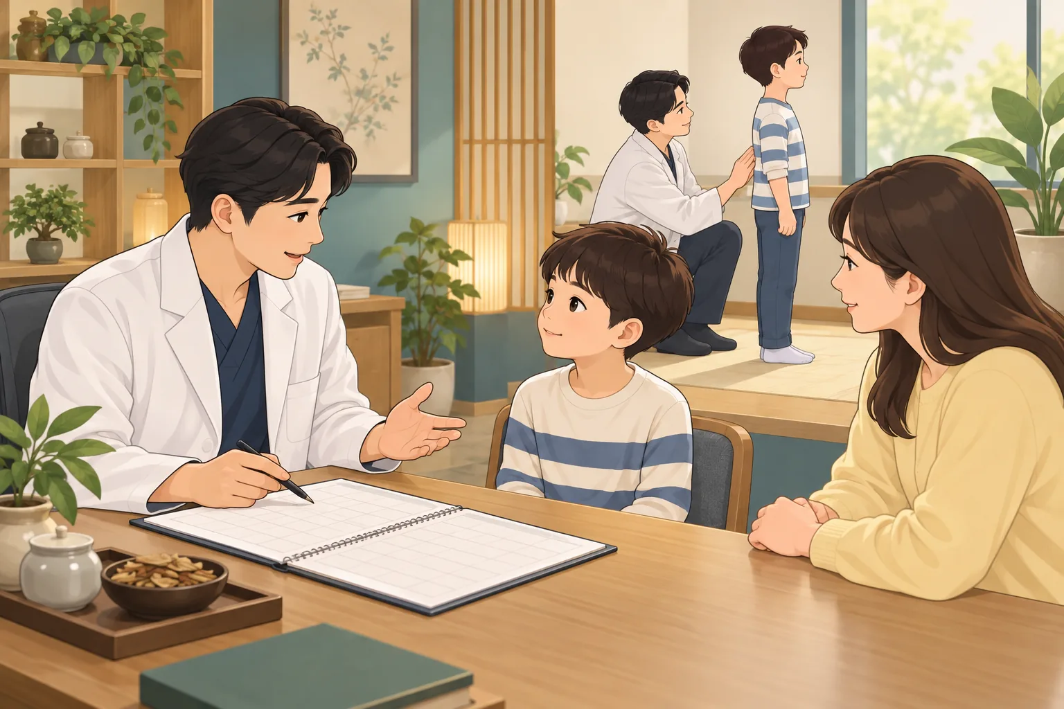 소아 성장 건강정보 일러스트 한의학적 진료 계획