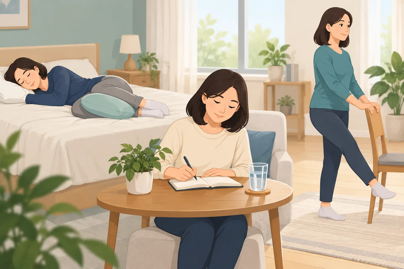 골반 옆쪽 통증 건강정보 일러스트 생활 관리