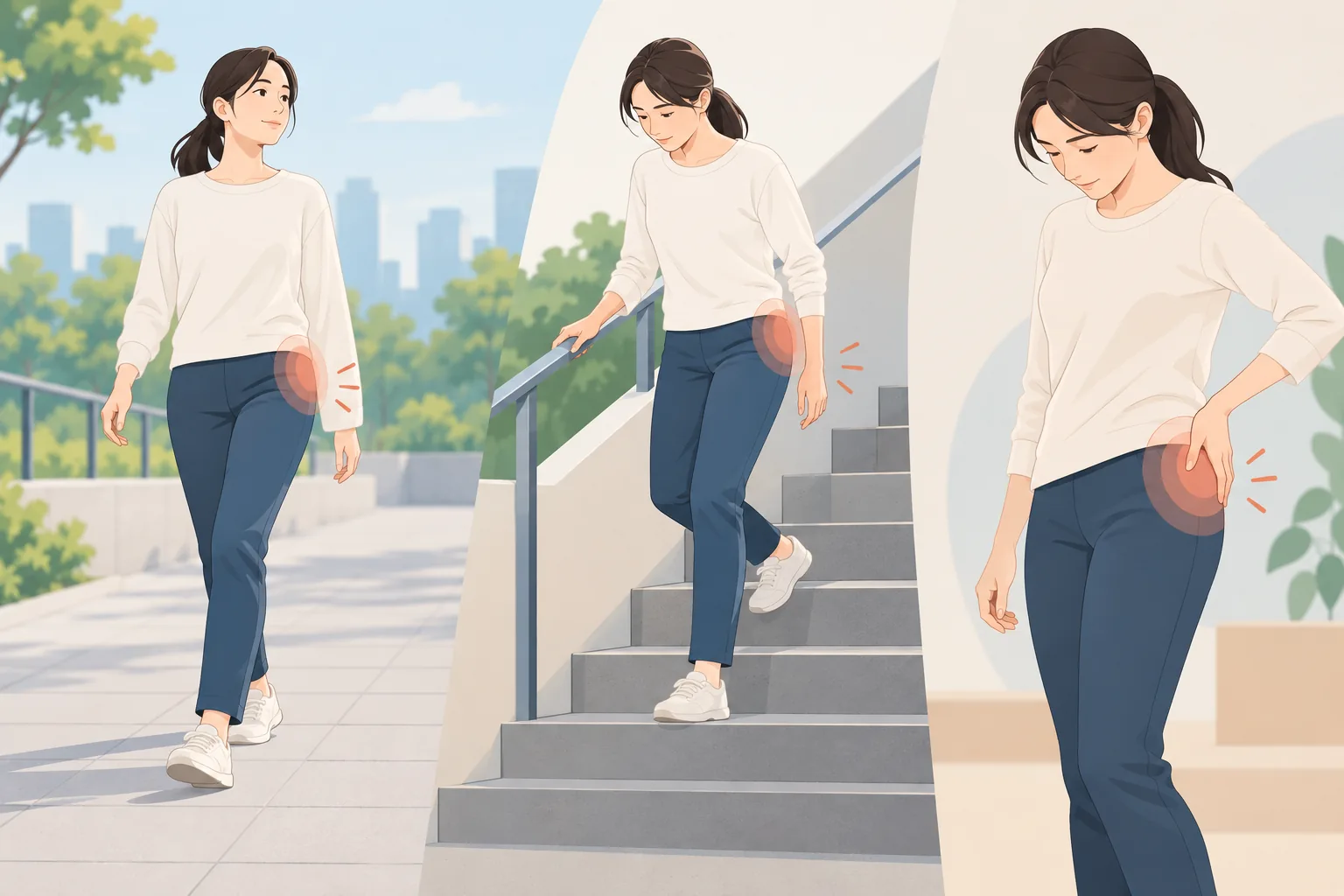 골반 옆쪽 통증 건강정보 일러스트 상세 도해