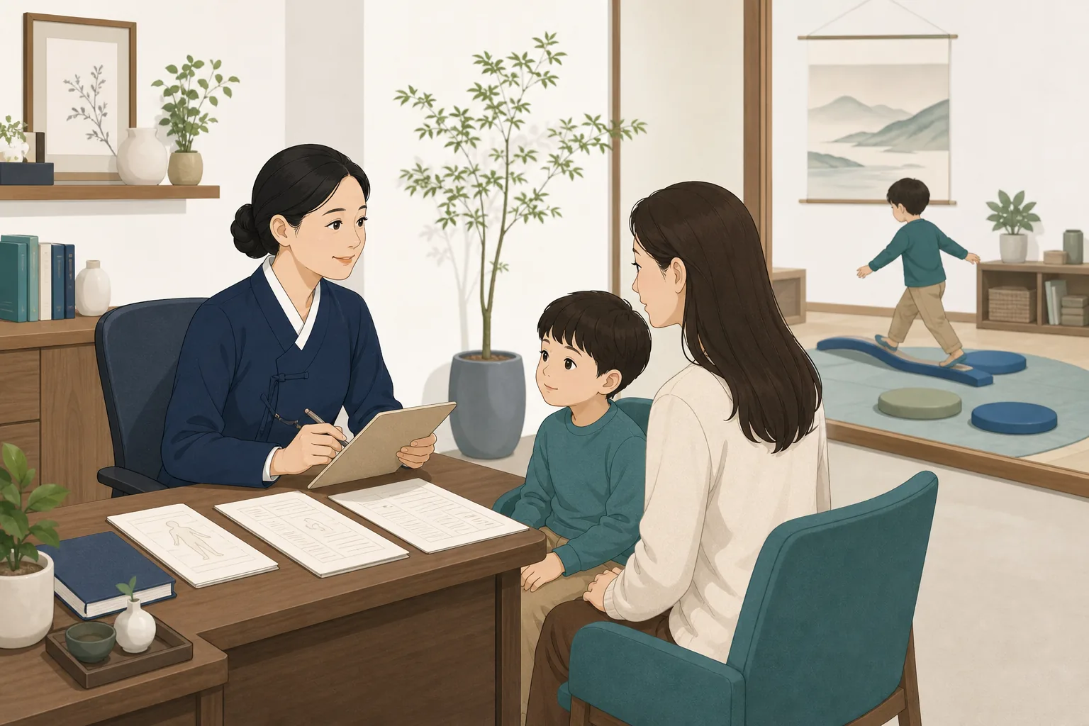 소아성장 건강정보 일러스트 한의학적 진료 계획