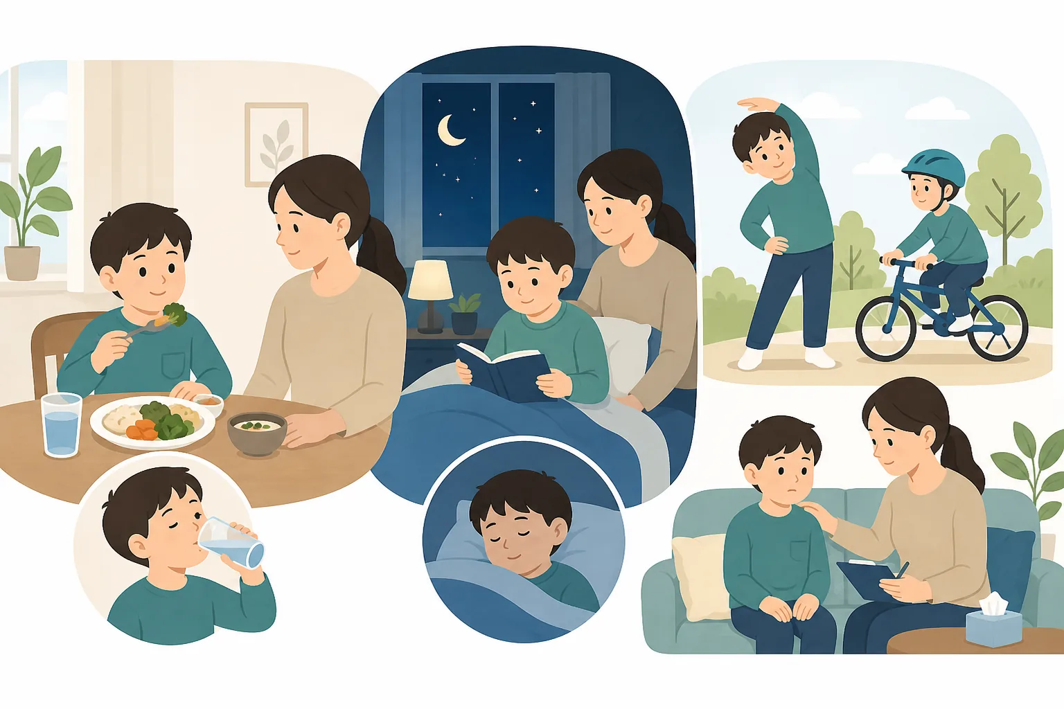 소아성장 건강정보 일러스트 생활 관리