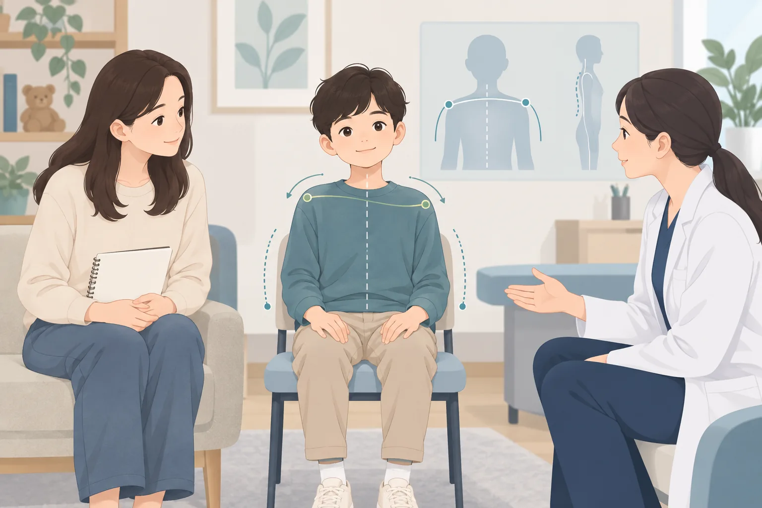소아 자세 건강정보 일러스트