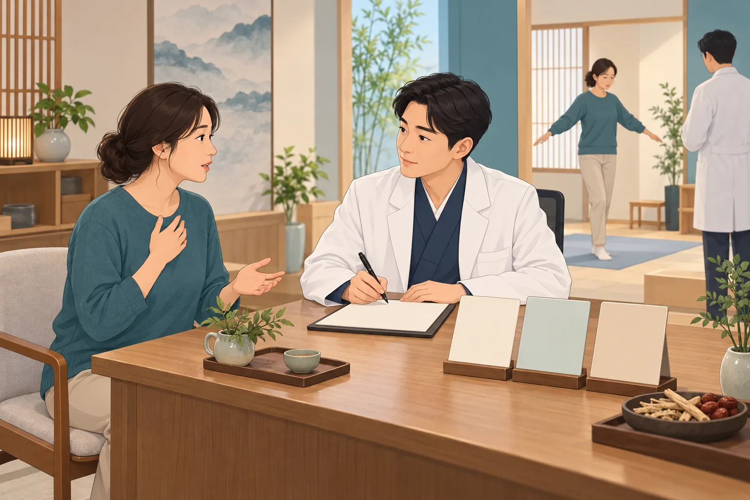 샤워 후 어지럼 건강정보 일러스트 한의학적 진료 계획