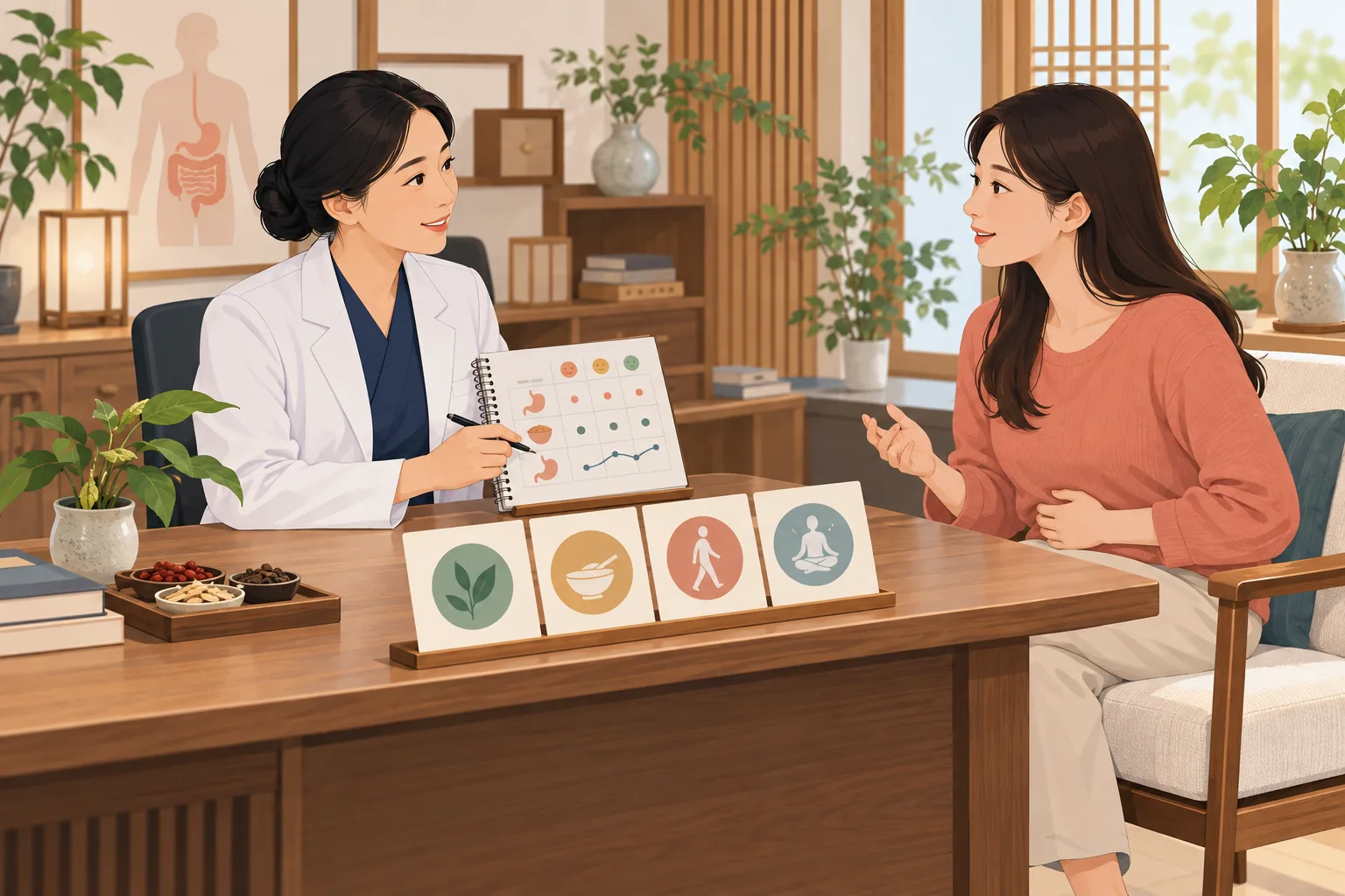 식욕저하 건강정보 일러스트 한의학적 진료 계획