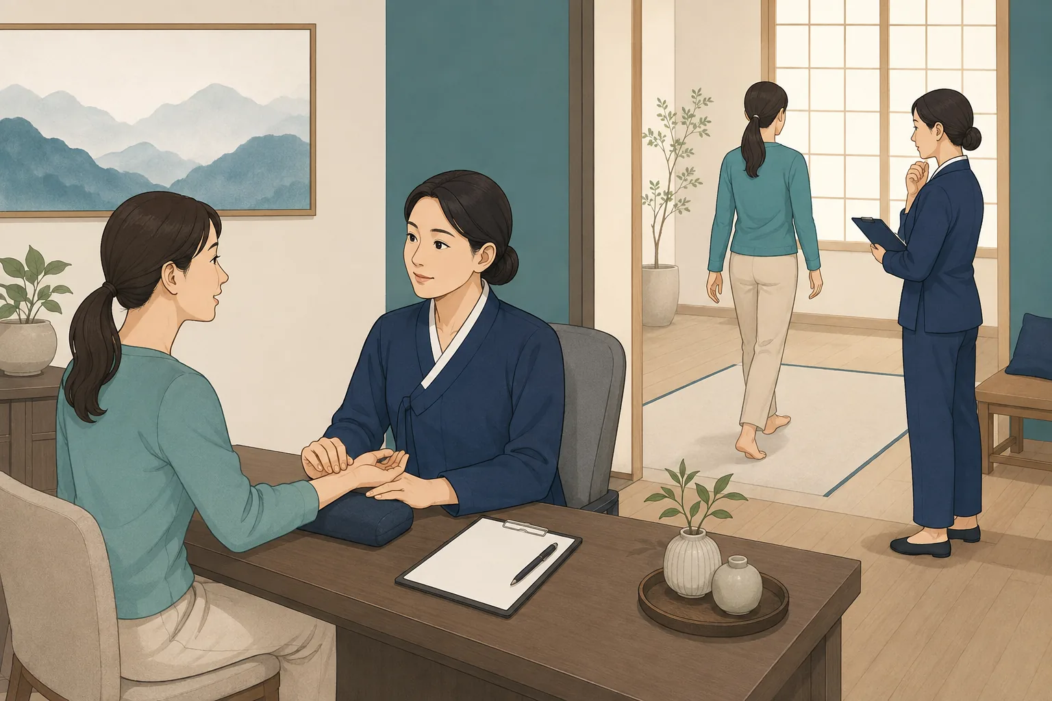 입면 곤란 건강정보 일러스트 한의학적 진료 계획